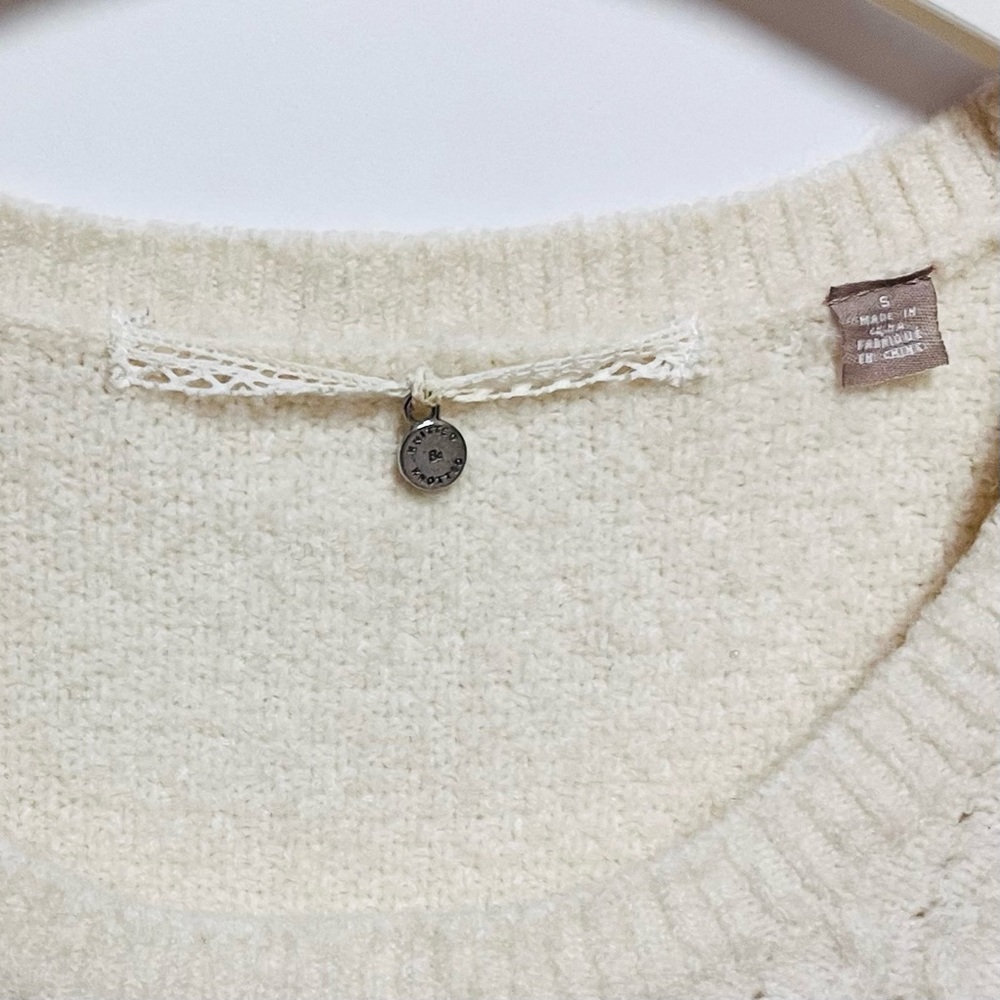 Knitted & Knotted Anthropologie Ballerina Wool Alpaca Ivory Pink Sweater Small - Picture 10 of 13